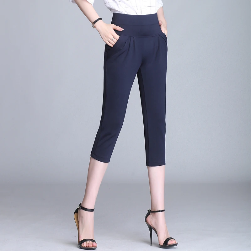 

FSDKFAA 2020 Korean Style Plus Size Leggings High Waist Office Harem Pants Slim Elastic Skinny Trousers Black Khaki Leggins 6XL