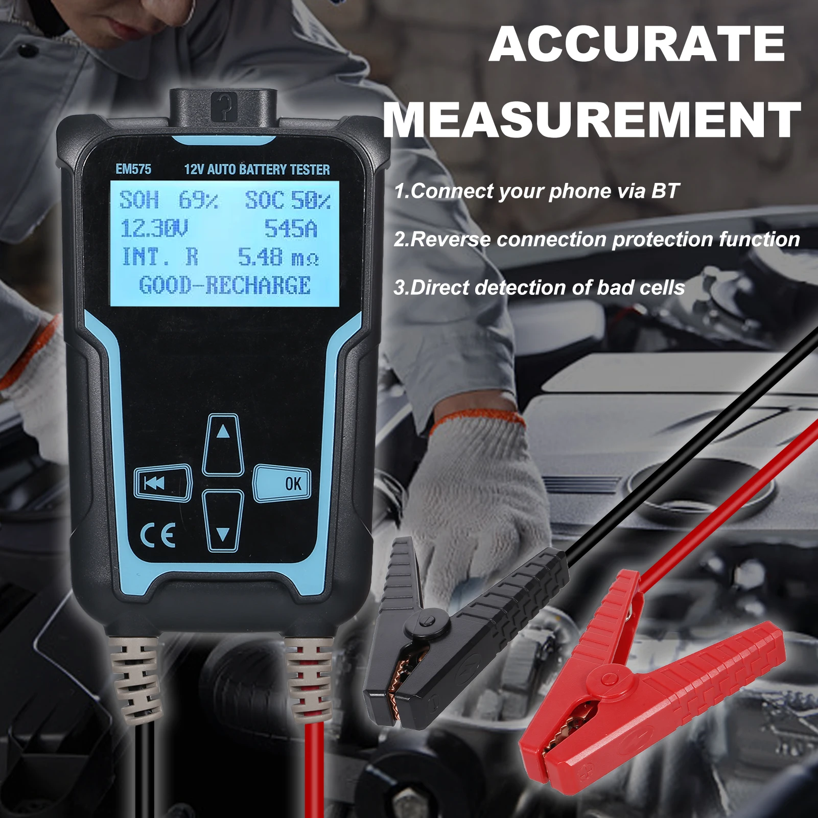 12V-24V Automotive Load Battery Tester Digital Analyzer Car 100-2200 CCA Bad Cell Test Tool | Автомобили и мотоциклы