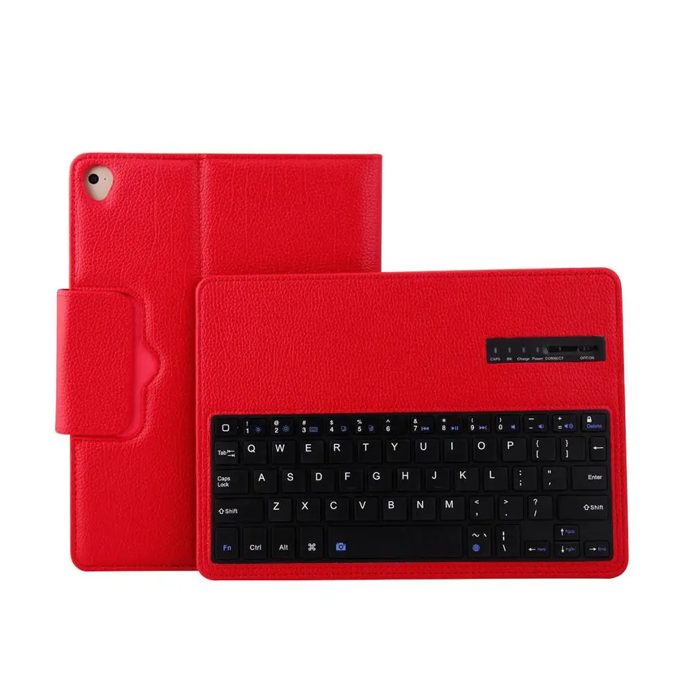 9.7 Inch-Red Съемная Bluetooth клавиатура для iPad Pro 12,9 дюйма mini 4 для 9,7 дюймового планшета, кожаный защитный чехол, беспроводные клавиатуры - Цвет: 9.7 Inch-Red