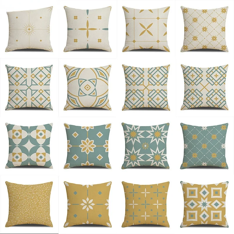 

Nordic geometric lattice, linen pillowcase, printed car sofa bed, cushion pillow, pillowcase