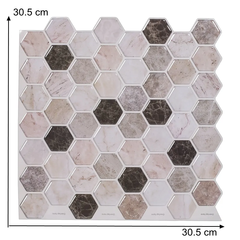 

Vividtiles large size 12 * 12 Self Adhesive Wall Tiles Kitchen Waterproof Wall Sticker - (1-sheet)
