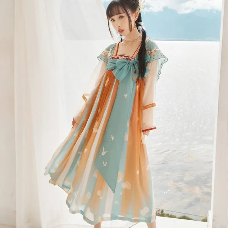 

Spring and summer new Hanfu dress [Yao meets the deer-King of glory co-branded] students' daily national style