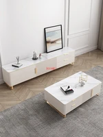 tv cabinet coffee table combination light luxury living room modern luxury bedroom high white paint rock tv cabinet