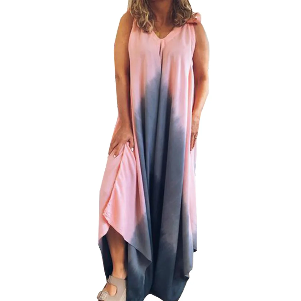 2021 Женский комбинезон с широким кроем с пониженной талией и яркими переходами цвета саруэль, с высокой эластичностью, пляжная одежда на улице.