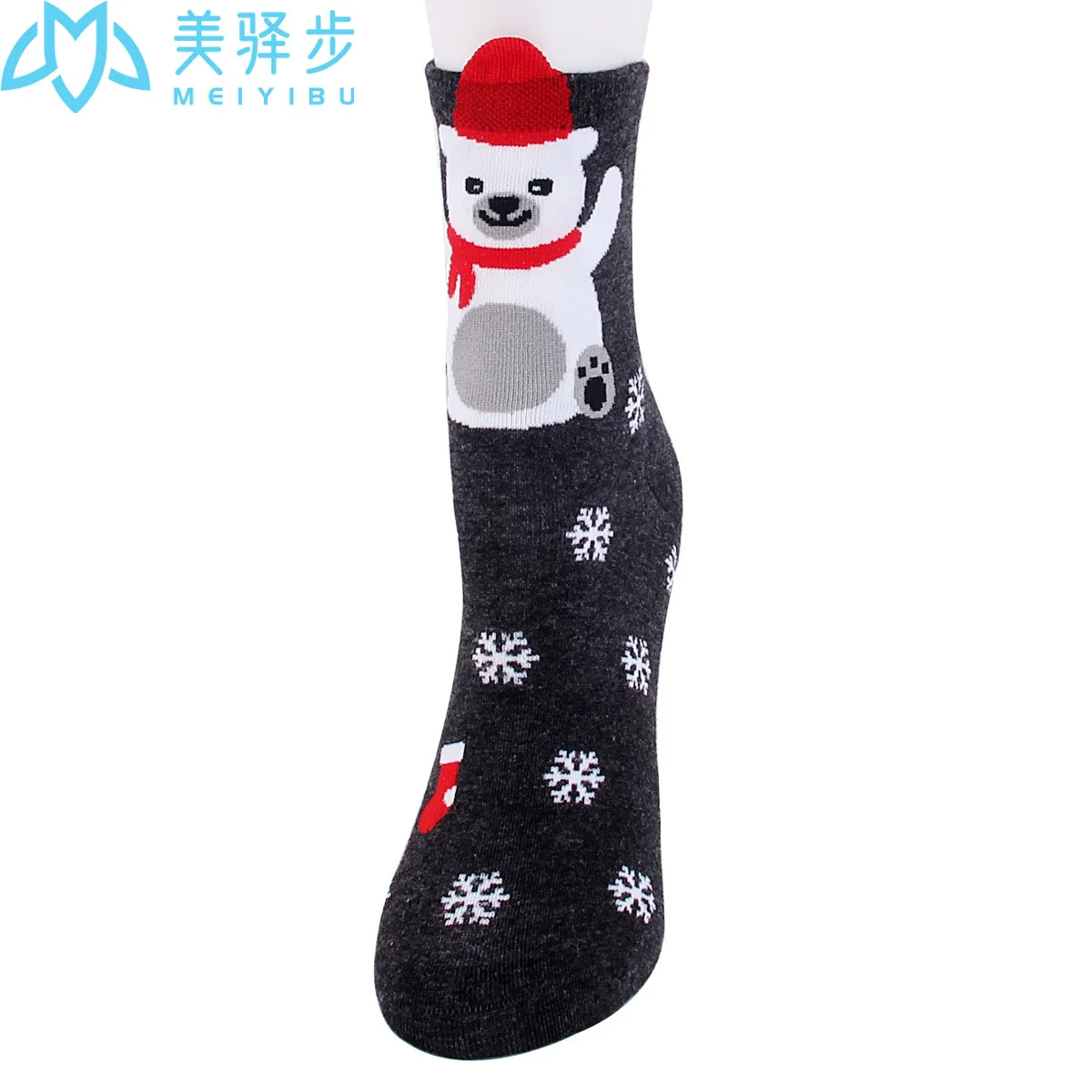 12 Pairs Per Set Winter Christmas Socks Cute Cartoon Santa Claus Female Socks Popular Female Socks
