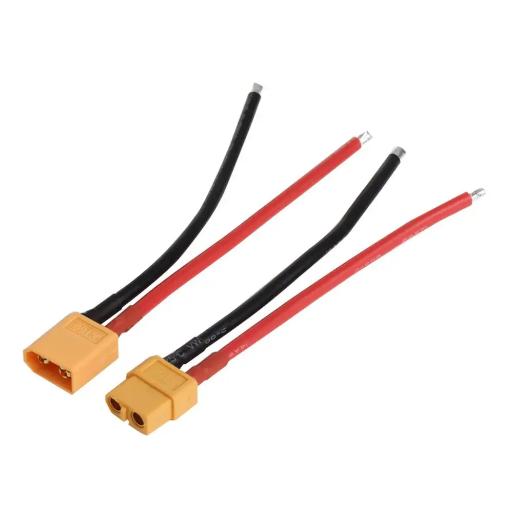 

2 шт. штекер аккумулятора XT60, Гнездовой разъем с силиконовым проводом 14 AWG