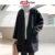 Мужской Длинный плащ LAPPSTER, черная ветровка с карманами, зимняя куртка в стиле Харадзюку, 2021 - изображение