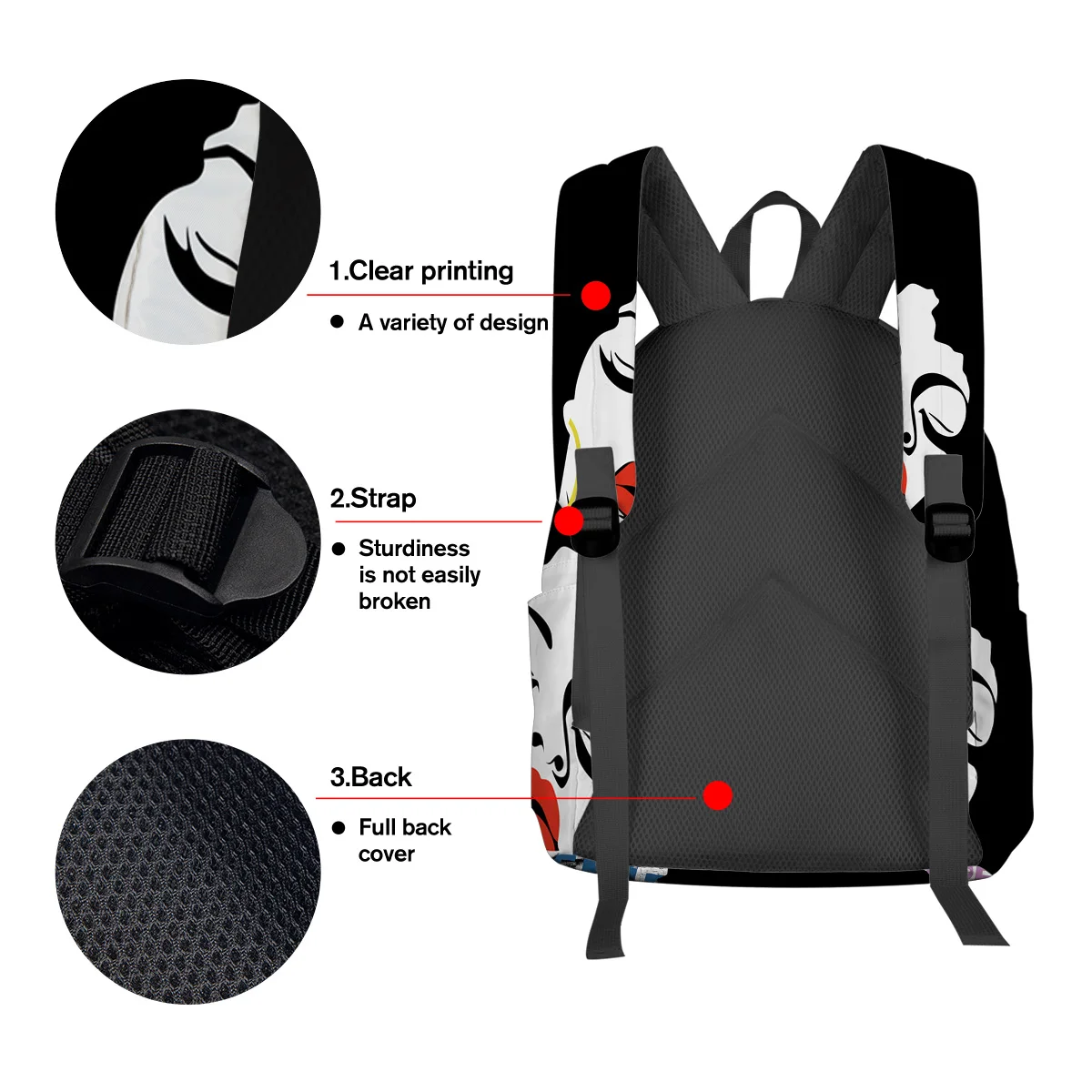 Черная Девушка Граффити сексуальные губы рюкзак для женщин мужчин Мульти карман