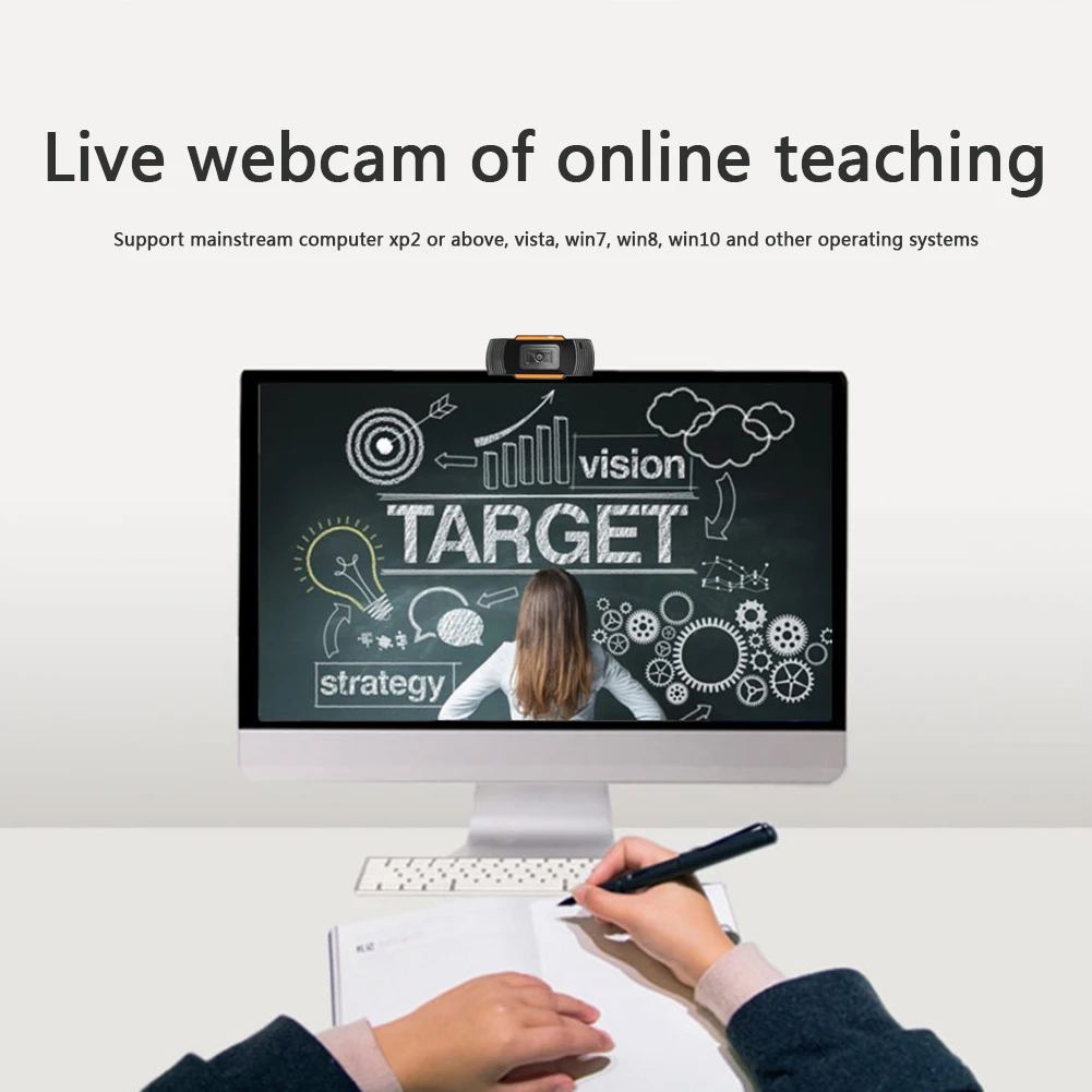 

HD 720P 1080P Webcam With Built-In Noise Reduction Microphone USB Spring Cable Driver Free Webcam For Laptops And Desktops