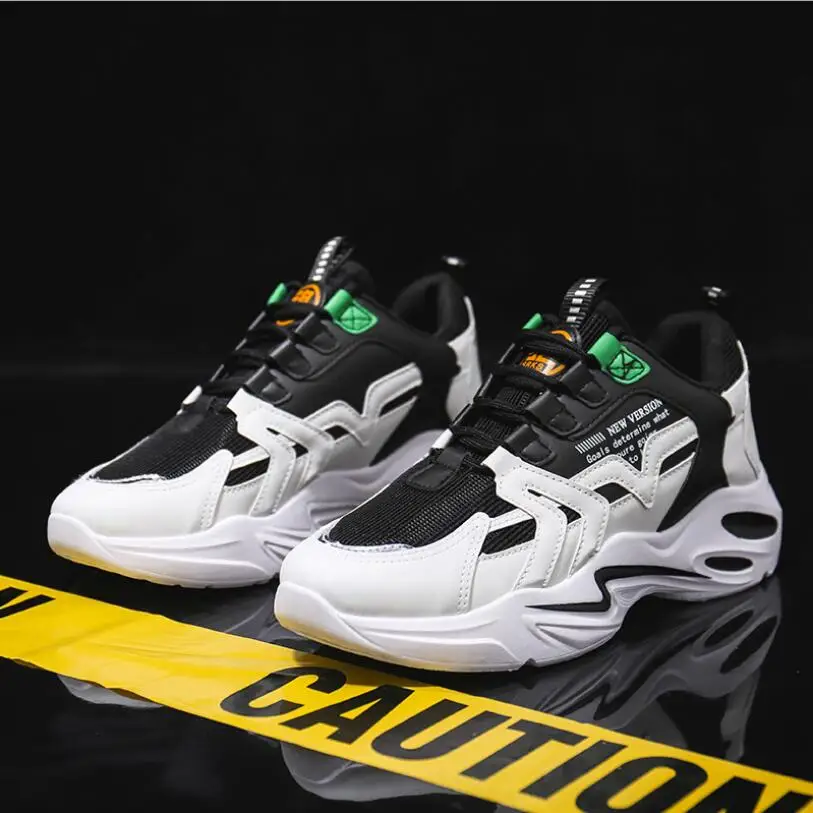 2019 new Stylish Designer Casual Shoes Men Yellow Sneakers Black White Walking Footwear Breathable Mesh | Обувь