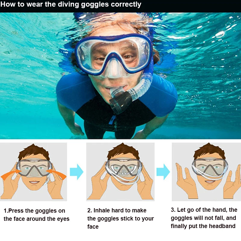 

Professional Scuba Diving Mask and Snorkels Anti-Fog Goggles Glasses Diving Swimming Easy Breath Tube Set