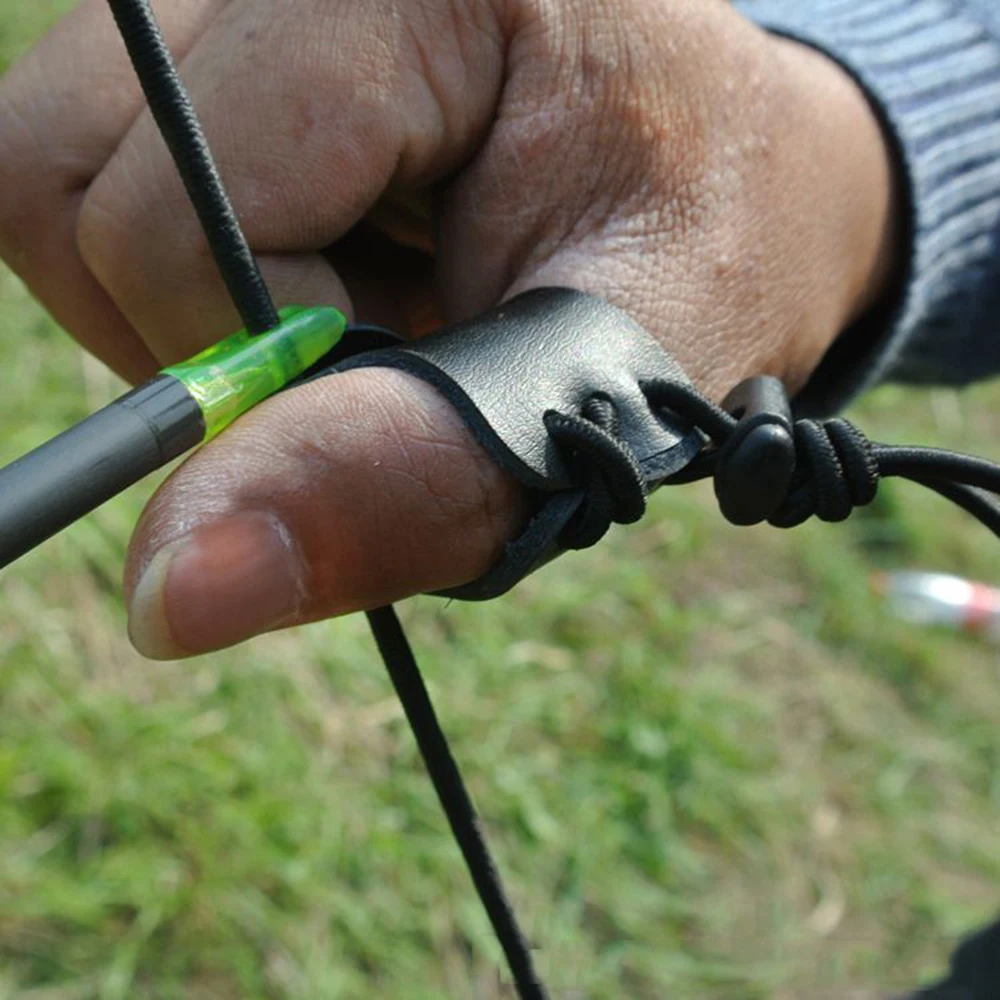 Черная/коричневая защита на один палец из чистой коровьей кожи для монгольского