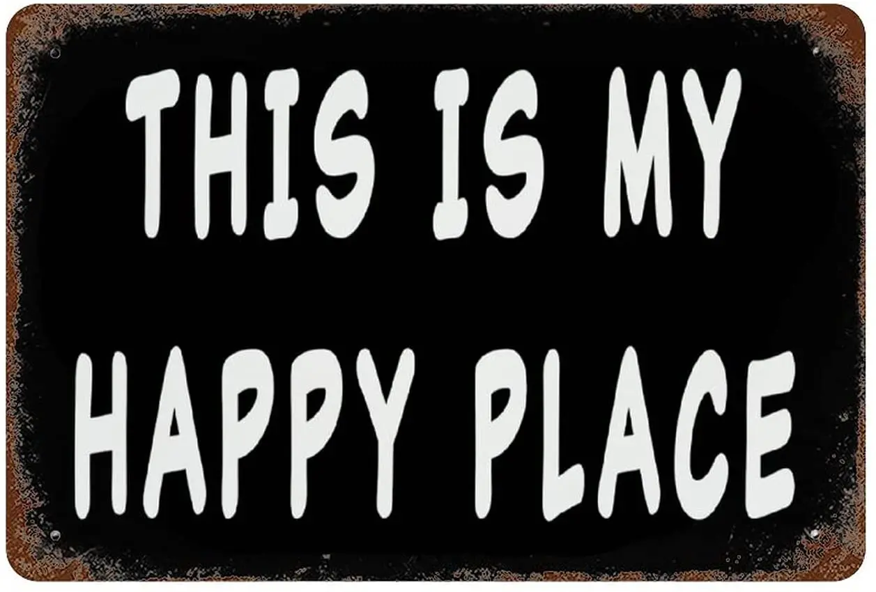 

Retro Decorative Metal Plate This Is My Happy Place Family Living Room Bedroom Wall Decoration Metal Tin Sign 8x12 Inches