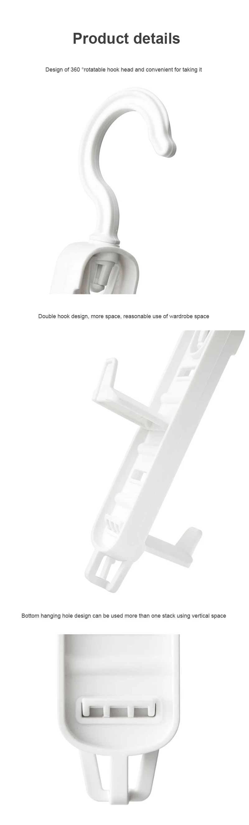 

Multifunctional Rotatable Double-sided Coat and Hat Storage Hook Closet Adjustable Clothes Hanger Belt Scarf Hanger