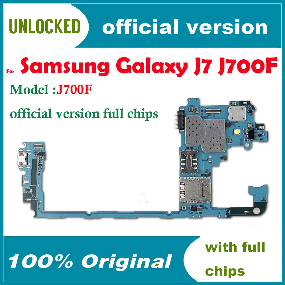 EU version Original unlocked for Samsung Galaxy J7 J700F Motherboard Android System Logic boards with Chips | Мобильные телефоны и