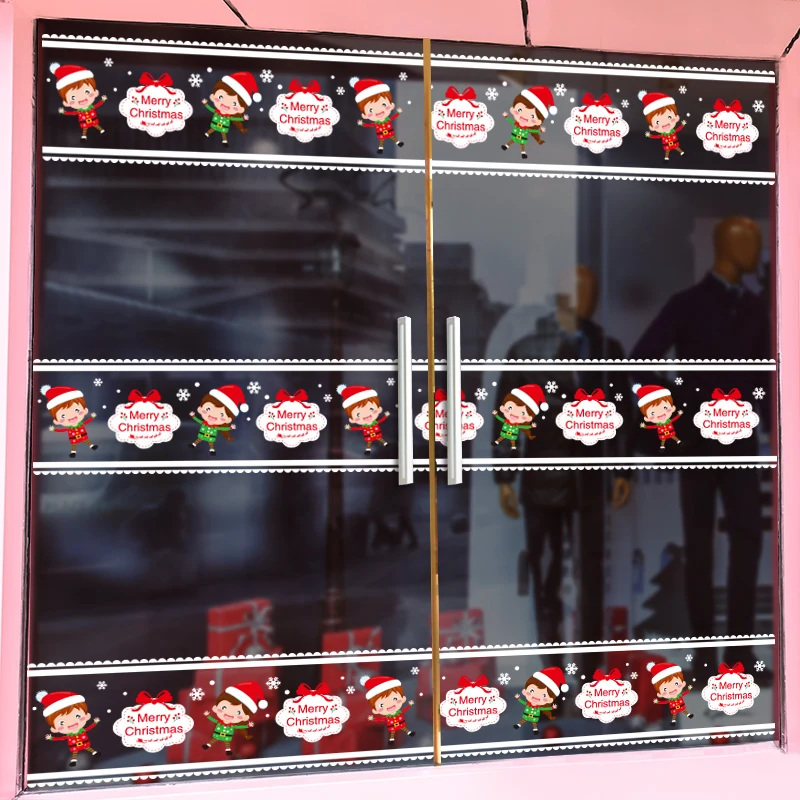 

[shijuekongjian] Christmas Window Stickers Vinyl DIY Children Wall Decals for Living Room Bedroom Shop Glass New Year Decoration