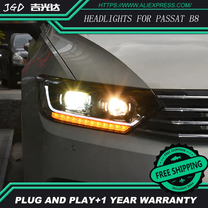 Стайлинг автомобиля фара для VW Passat B8 2016 2017 фары СВЕТОДИОДНЫЙ DRL H7 D2H Hid