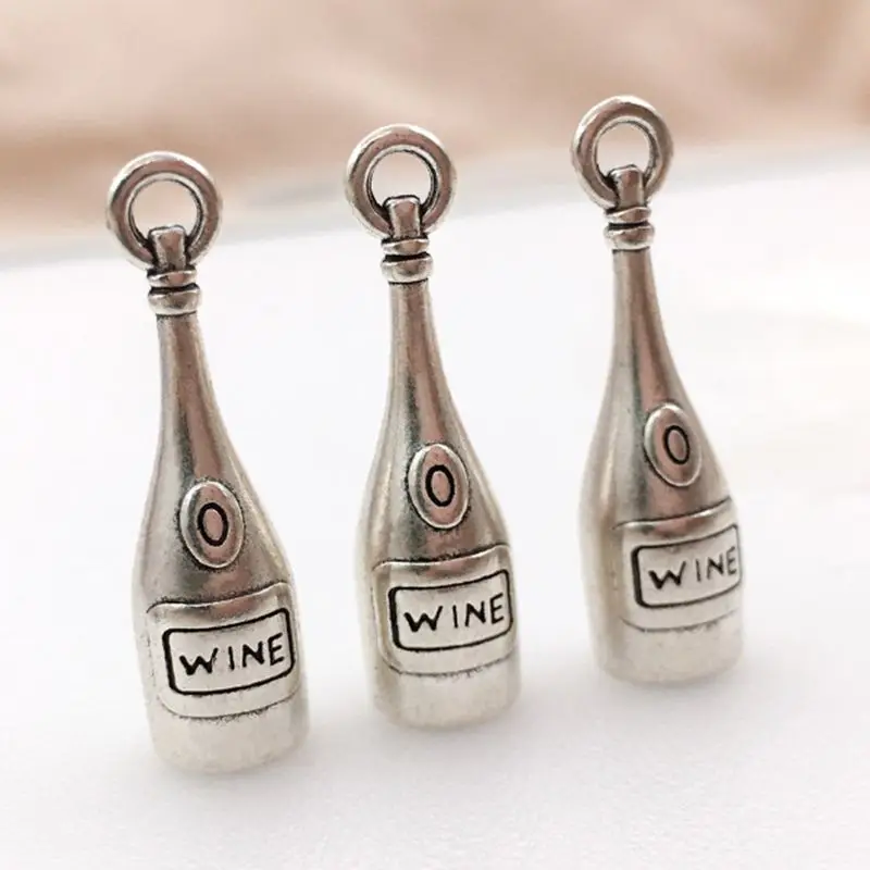 

63Pcs Antique Silver Wine Cocktail Bottle Opener Charm Pendant DIY Jewelry Craft
