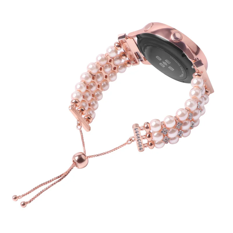 myl 14k women wriststrap for samsung active 2 galaxy watch 41mm 42mm diamond strap bead band for gear sport huawei gt2 42mm free global shipping