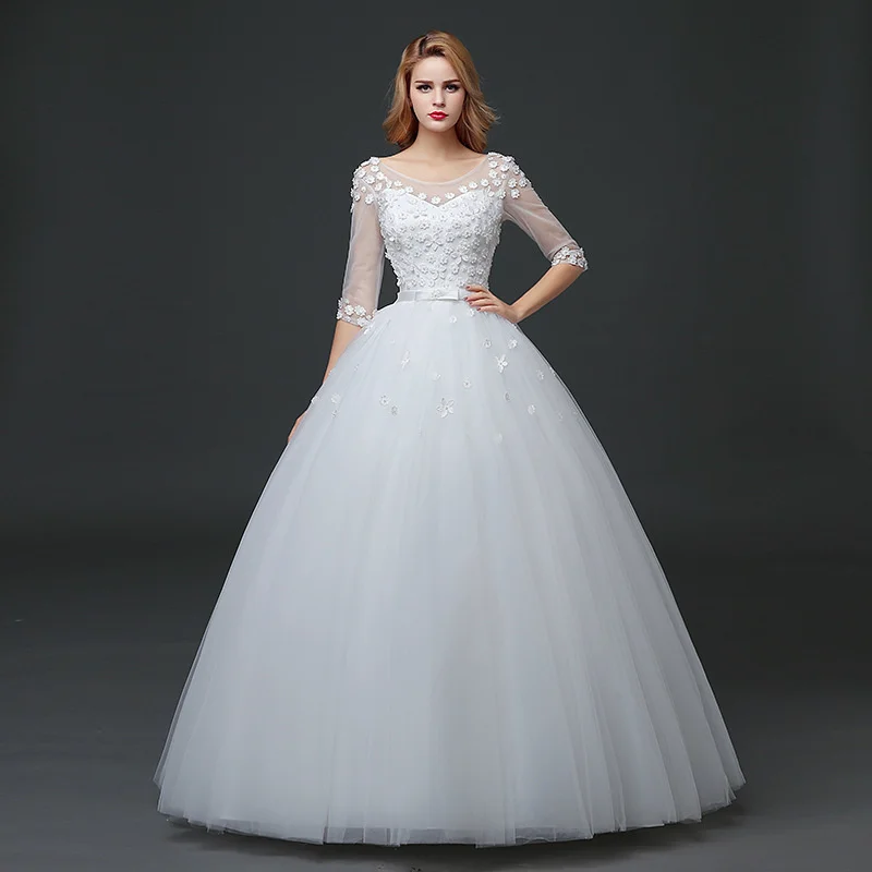 

Mori Bridal Wedding Dress 2020 New Korean One Shoulder Long Sleeve Large Size Neat Thin Wedding Dress