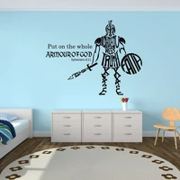 christian wall decal put on the whole armor of god bible verse vinyl scripture for boys bedroom decoration a13 055