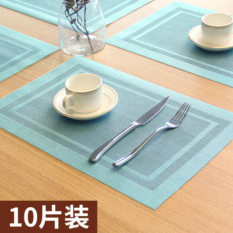 

Brown Pvc Placemat Dining Table Simple Coaster Rectangle Woven Insulated Luxury Placemat Spoon Rest Cuisine Kitchen Decor DG50P