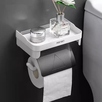 waterproof wall mount toilet paper holder shelf toilet paper tray roll paper tube storage box creative tray tissue box for home