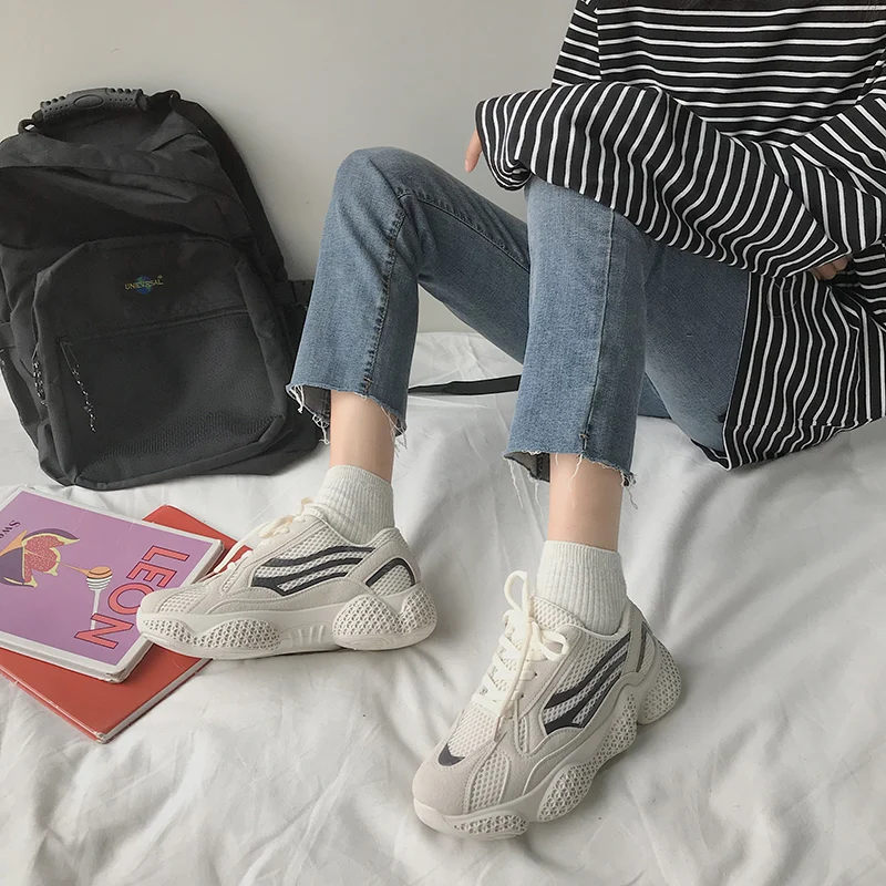 2020 Весенняя модная увеличенная белая старая обувь женская простая маленькая