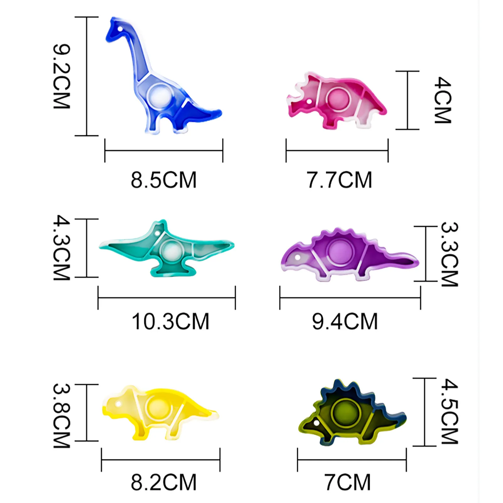 

Dinosaur Push Bubble Toy Stress Relieving Fidget Toys Pop It Antistress Game Building Blocks Silicone Constructor Montessori Toy