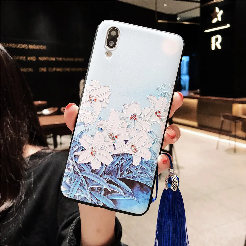Wrist Strap for IPhone X XR XS MAX Phone Case Lily Orchid Wristband Flower Iphone 11proMAX 7 8 6S Plus Soft Cover |