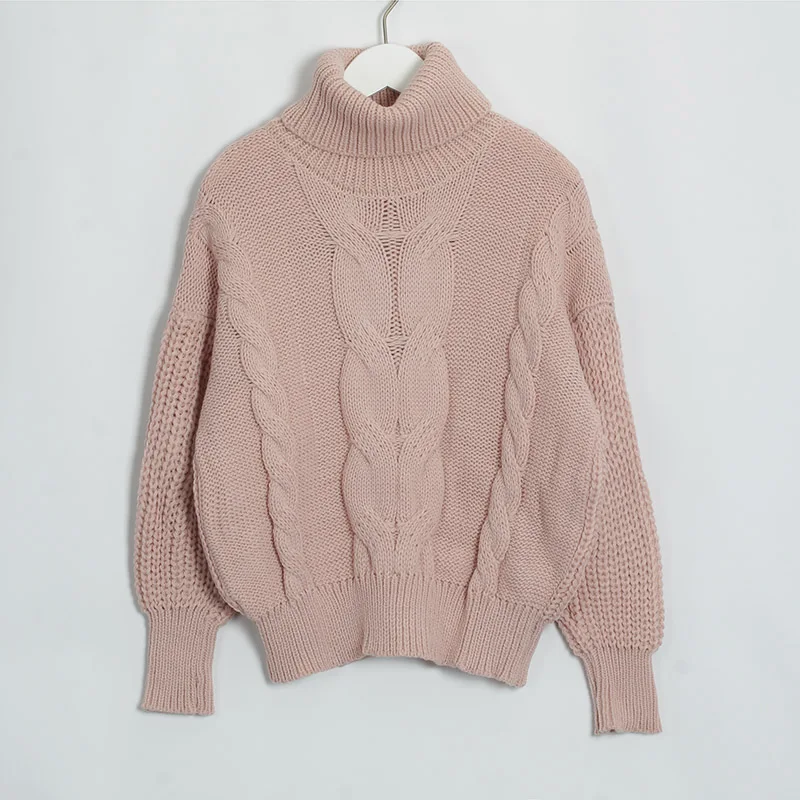 Вязаный женский свитер Yanueun с высоким воротником повседневный свободный базовый