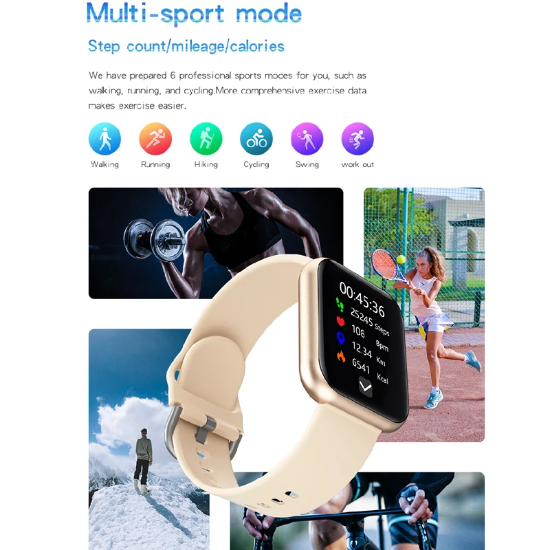 

GEJIAN 2021 New Smart Watch Men Full Touch Screen Sport Fitness Watch IP67 Waterproof Bluetooth For Android ios smartwatch Women