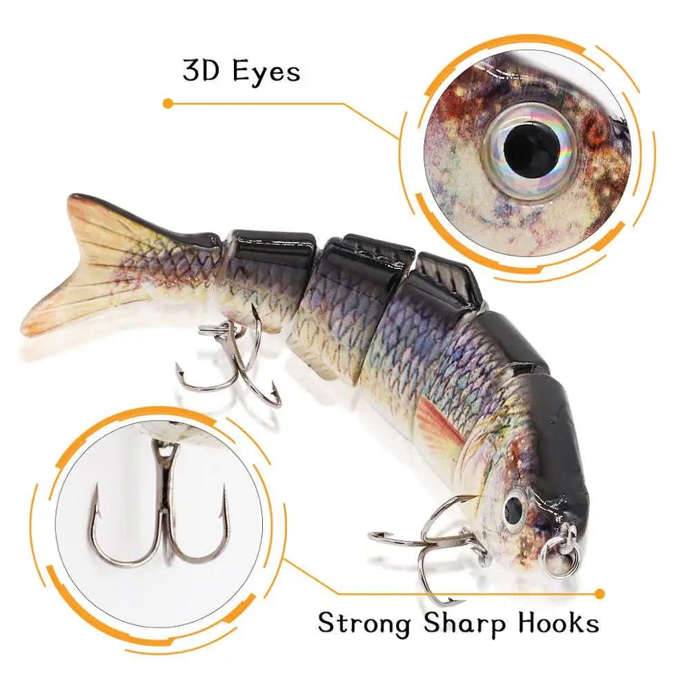 Погружной кренкбейт 12 см 25 г рыболовные приманки наживки 6 сегментов жесткая