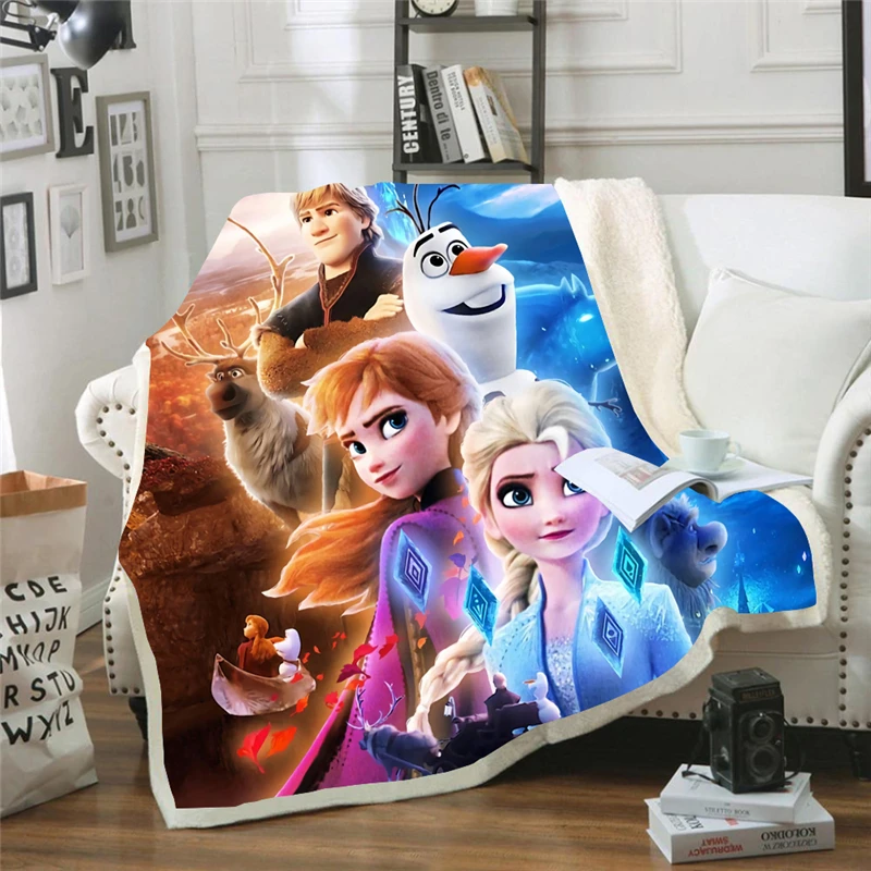 Disney Frozen Elsa Anna Olaf Мягкий одеяло-кондиционер для девочек Flatsheet Sleeping Covers Battani on Bed/Sofa Gift.