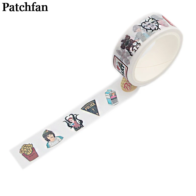 Patchfan странные вещи 90s мультфильм Забавный DIY Скрапбукинг дети Бумага васи Маскировочная Лента Печатный шаблон стикер Пастер A2339