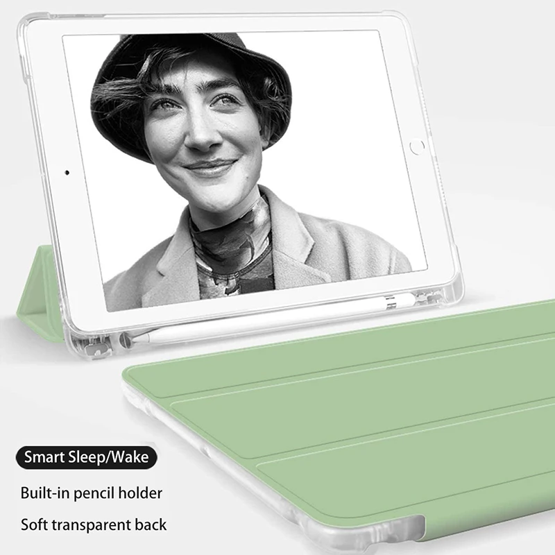 Кожаный чехол книжка для iPad Air 4 10 9 2020 полупрозрачный накладка с отделением ручки