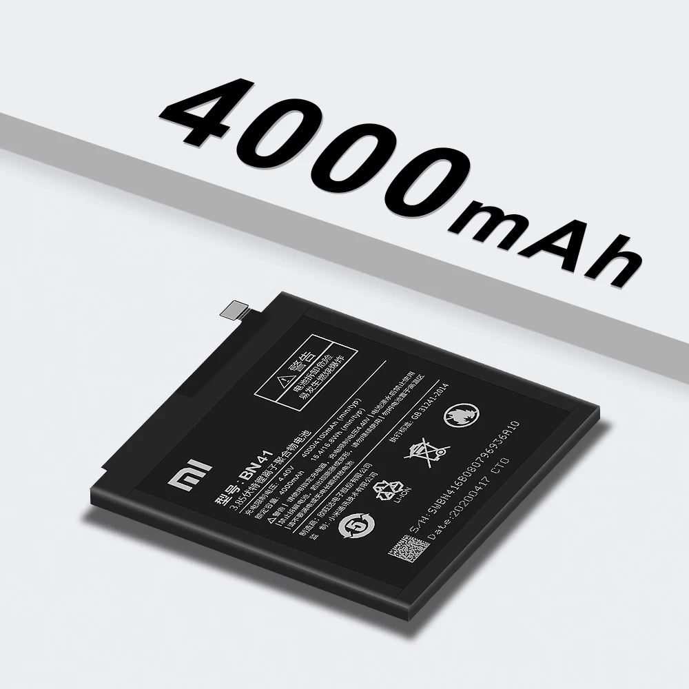 Аккумулятор для телефона XiaoMi BN41 Xiaomi Redmi Note 4 / Hongmi 4X MTK Helio X20 сменный аккумулятор 4000