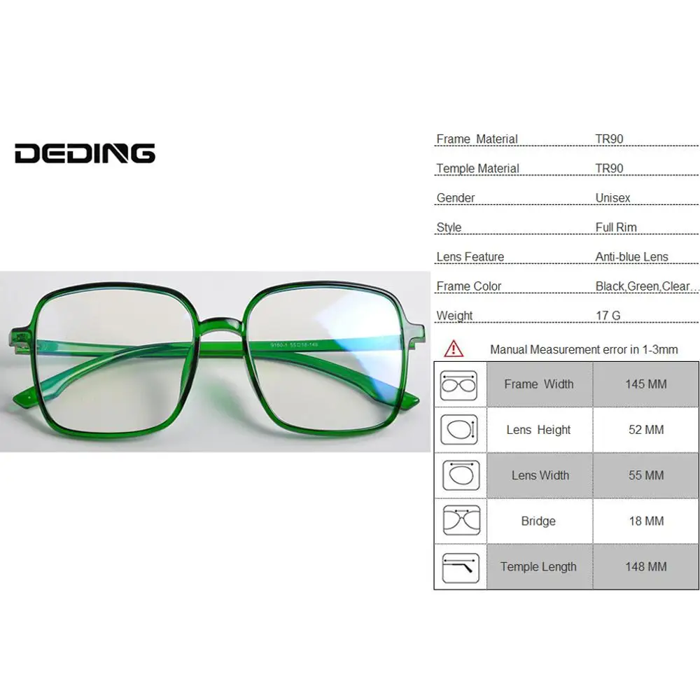 

Non Prescription Flat Anti Blue Light Glasses Women Men Ultralight TR90 Computer Reading Glasses Anti-fatigue Eyewear DD1598