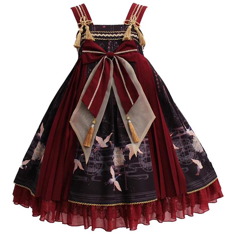 

Returning Crane ~ Kimono Style Lolita Dress with Tassel ~ Pre-order