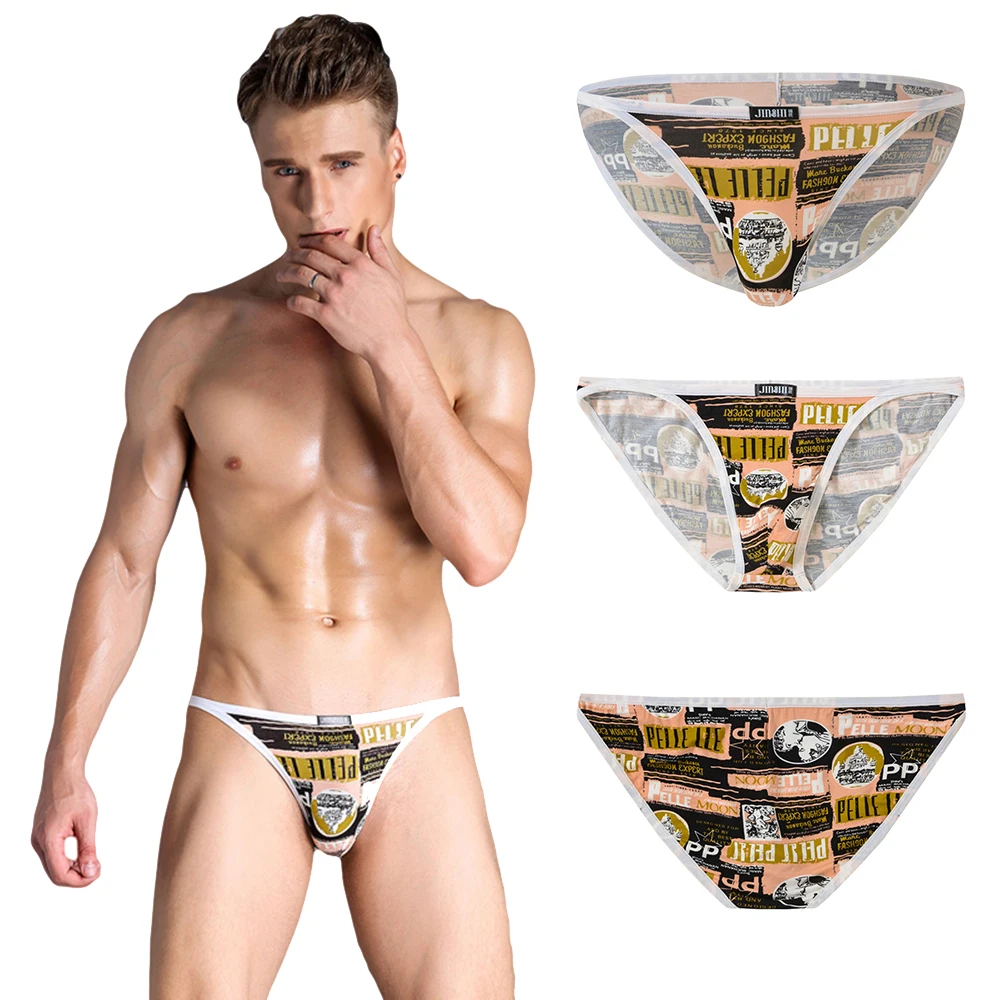 Men's Underwear Briefs Sexy Leopard Print Panties Bamboo Soft Breathable Briefs For Man