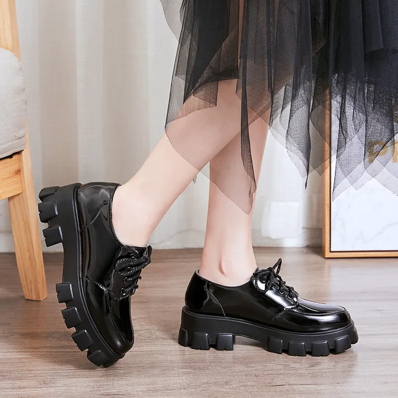 

Japanese Sweet Lolita Princess Shoes Cute Bow Round Head Black Waterproof Platform College Women Shoes scarpe donna X14-29