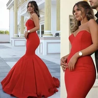 red mermaid long evening dresses 2020 sexy women formal party night prom dress elegant robe de soiree for wedding party dress