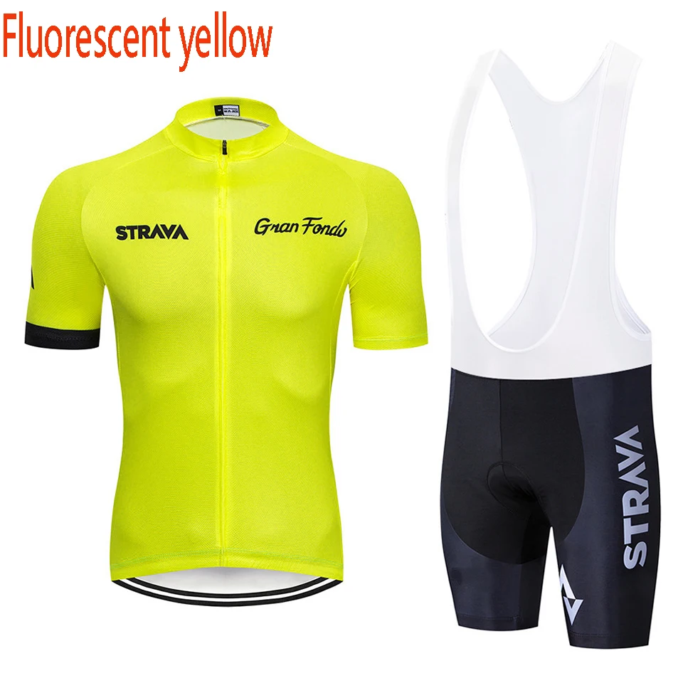 2 Одежда STRAVA для велоспорта, короткий рукав, набор, быстросохнущая Мужская одежда для велоспорта, летняя одежда для велоспорта, комплекты из Джерси для горного велосипеда, шорты, костюм - Цвет: 2