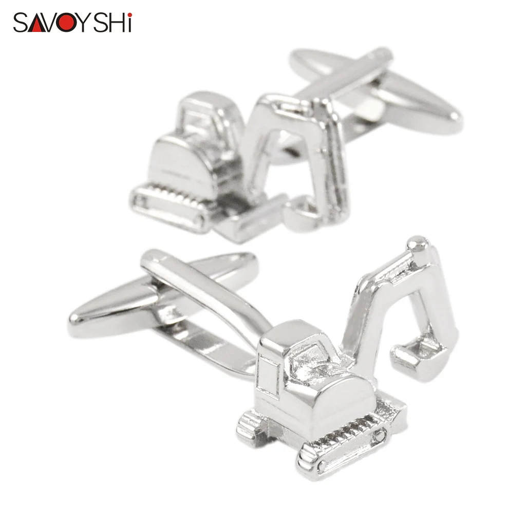 

SAVOYSHI Новинка 3D экскаватор запонки для мужчин рубашка Запонки кнопки высокое качество нержавеющая сталь запонки подарок бесплатная доставк...