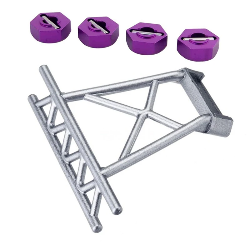 1X A969-04 Rear Bumper For Wltoys 1/18 A949 A959 A969 A979 K929 A959-B A959B &amp 8Pcs RC Model Car 1/10 Hexagon Wheel Seat | Игрушки и