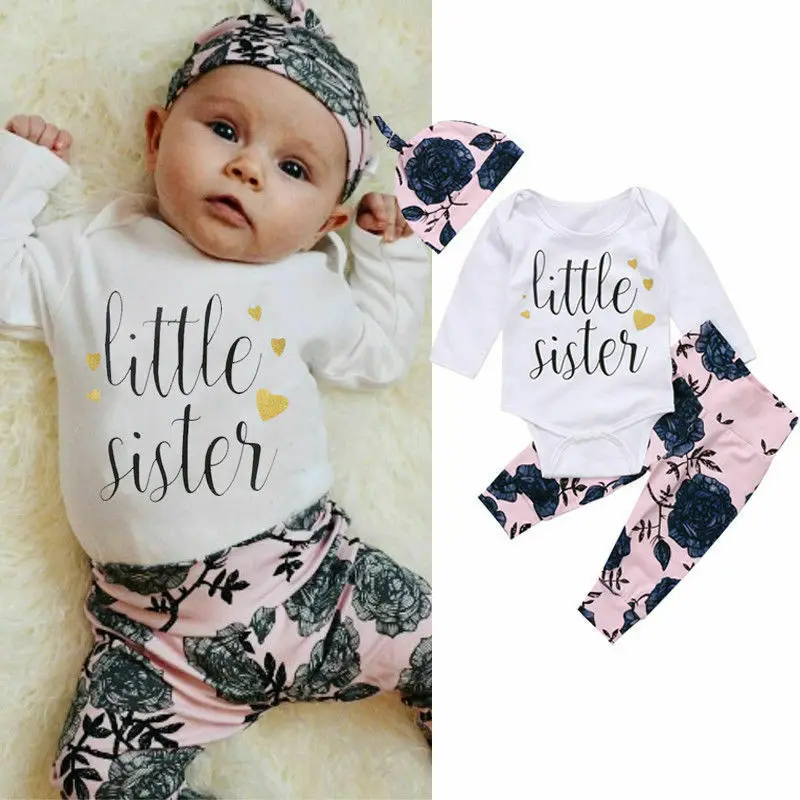 Коллекция 2019 года осенняя одежда с цветочным рисунком для маленьких девочек