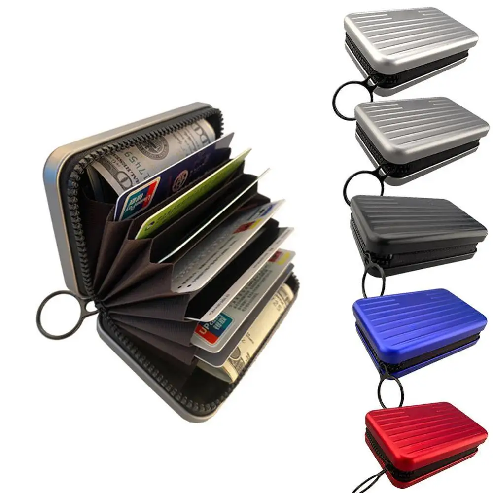 

New Secure RFID Deposit and Withdrawal Wallet Credit Card Holder Wallet Men Women Metal RFID Vintage Aluminium Bag Dropshipping