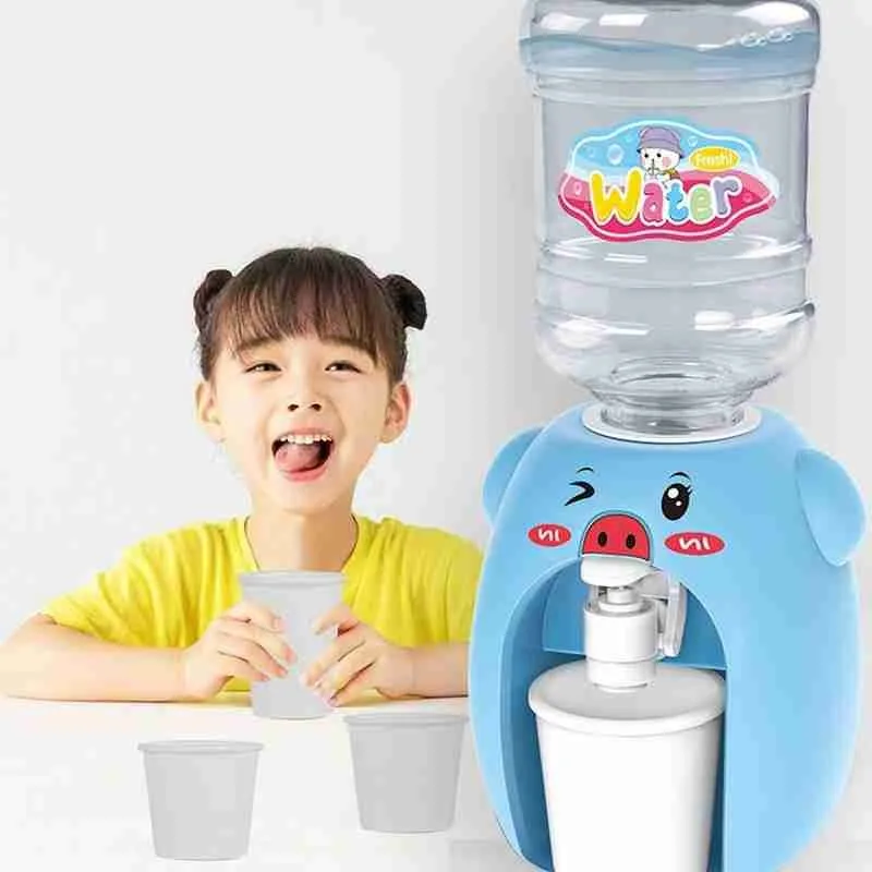

2021 Kids Simulation Water Dispenser Toy Drinking Machine Web Celebrity Fun Little Cute Pig Mini Drinking Fountain Machine
