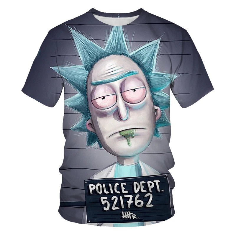 

2021 summer fashion men's 3D printed pattern T-shirt round neck street alley trend short-sleeved clothing