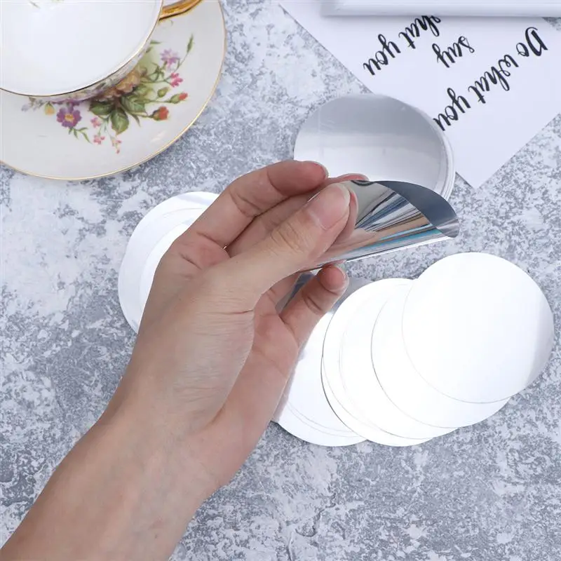 

40pcs Aluminum Foil Red Wine Pourer Disc Slice Flexible Drip Stop Pour Spouts Disk (Silver)